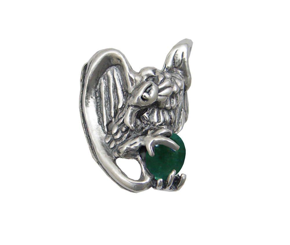 Sterling Silver Heavy Weight Vulture Ring With Fluorite Size 10